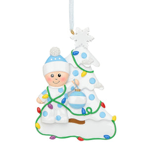 Personalized Baby's First Christmas Ornament Christmas Tree Baby Blue/Pink