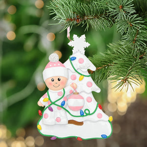 Personalized Baby's First Christmas Ornament Christmas Tree Baby Blue/Pink
