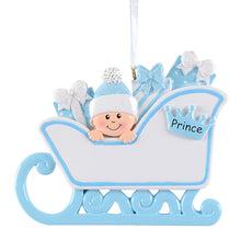 Load image into Gallery viewer, Personalized Baby&#39;s First Christmas Ornament Baby Pram Blue/Pink
