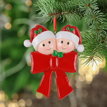 Load image into Gallery viewer, Customize Holiday Gift Christmas Ornament Bow Family 2
