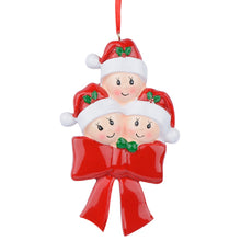 Load image into Gallery viewer, Personalized Christmas Ornament Gift Bow Family 3
