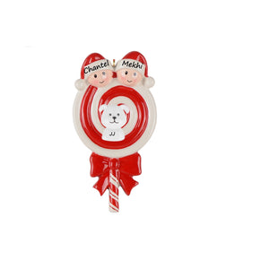 Personalized Christmas Ornament Lollipop Family 2