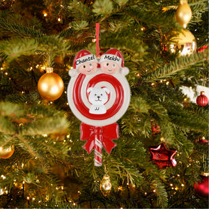 Holiday Gift Personalized Christmas Ornament Lollipop Family 2