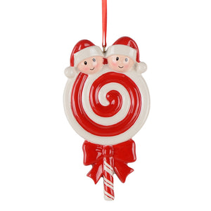 Holiday Gift Personalized Christmas Ornament Lollipop Family 2