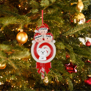 Personalized Christmas Ornament Lollipop Family 3