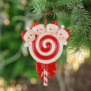 Personalized Christmas Ornament Lollipop Family 4