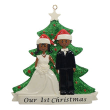 Load image into Gallery viewer, Personalized Christmas Wedding Couple Ornament Ethnic Bride and Groom
