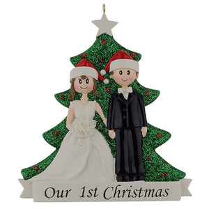 Maxora Personalized Wedding Couple Ornament with Our 1st Christmas