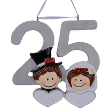 Load image into Gallery viewer, Personalized Christmas Gift Couple Silver and Golden Anniversary Ornament 25th/50th
