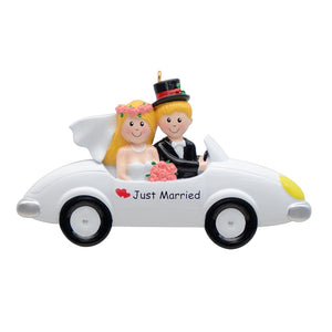 Personalized Christmas Wedding Ornament Just Married Couple