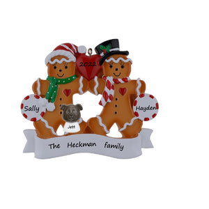 Personalized Christmas Ornament Gingerbread Family 2