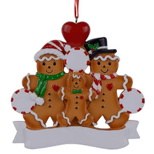 Load image into Gallery viewer, Personalized Christmas Ornament Gingerbread Family 3
