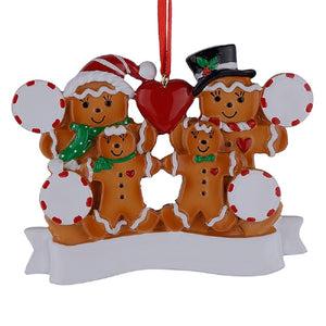 Customize Gift Christmas Ornament Family 4 Gingerbread