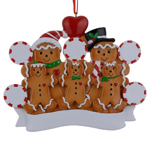 Customize Hanging Christmas Ornament Gingerbread Family 5
