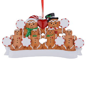 Personalized Hanaging Christmas Ornament Gingerbread Family 6