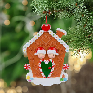 Personalized Christmas Ornament Gingerbread House Family 2