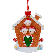 Load image into Gallery viewer, Personalized Christmas Ornament Gingerbread House Family 3

