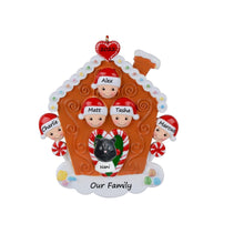 Load image into Gallery viewer, Personalized Christmas Ornament Gingerbread House Family 5
