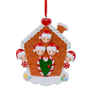 Personalized Christmas Ornament Gingerbread House Family 5