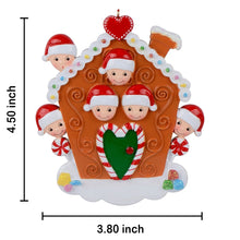 Load image into Gallery viewer, Personalized Ornament Christmas Tree Decoration Gingerbread House Family 6
