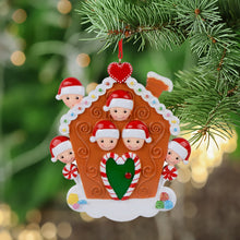 Load image into Gallery viewer, Personalized Christmas Ornament Gingerbread House Family 6

