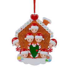 Load image into Gallery viewer, Personalized Christmas Ornament Gingerbread House Family 7
