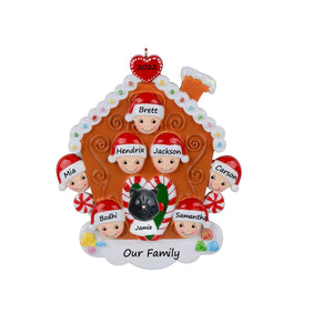 Personalized Christmas Ornament Gingerbread House Family 7