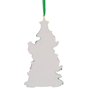 Christmas Gift Personalized Ornament Penguin Green Tree Family 4