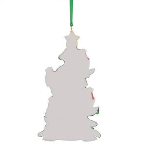 Personalized Christmas Ornament Penguin Green Tree Family 5