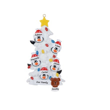 Load image into Gallery viewer, Customize Gift Christmas Ornament Penguin Family 5 White
