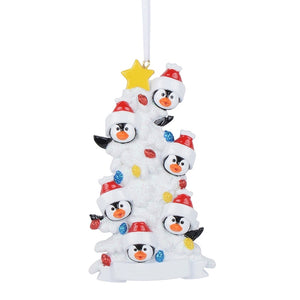 Customize Gift Christmas Decoration Ornament Penguin Family 6 White