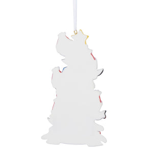 Personalized Christmas Ornament Penguin Family 5 White