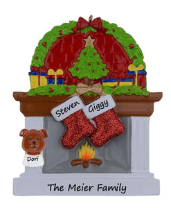 Personalized  Family 2 Christmas Gift Fireplace stockings