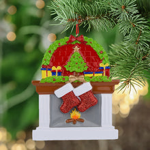 Load image into Gallery viewer, Personalized Christmas Ornament Fireplace stockings Family 2

