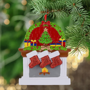 Personalized Christmas Ornament Gift for Family 3 Fireplace stockings
