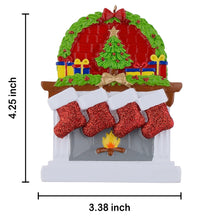 Load image into Gallery viewer, Personalized Christmas Ornament Fireplace stockings Family 4
