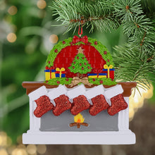 Load image into Gallery viewer, Personalized Christmas Ornament Fireplace stockings Family 5

