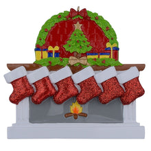 Load image into Gallery viewer, Personalized Christmas Ornament Fireplace stockings Family 6
