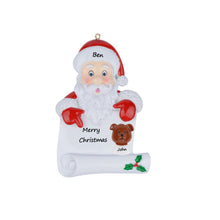 Load image into Gallery viewer, Personalized Christmas Ornament Santa&#39;s Scroll
