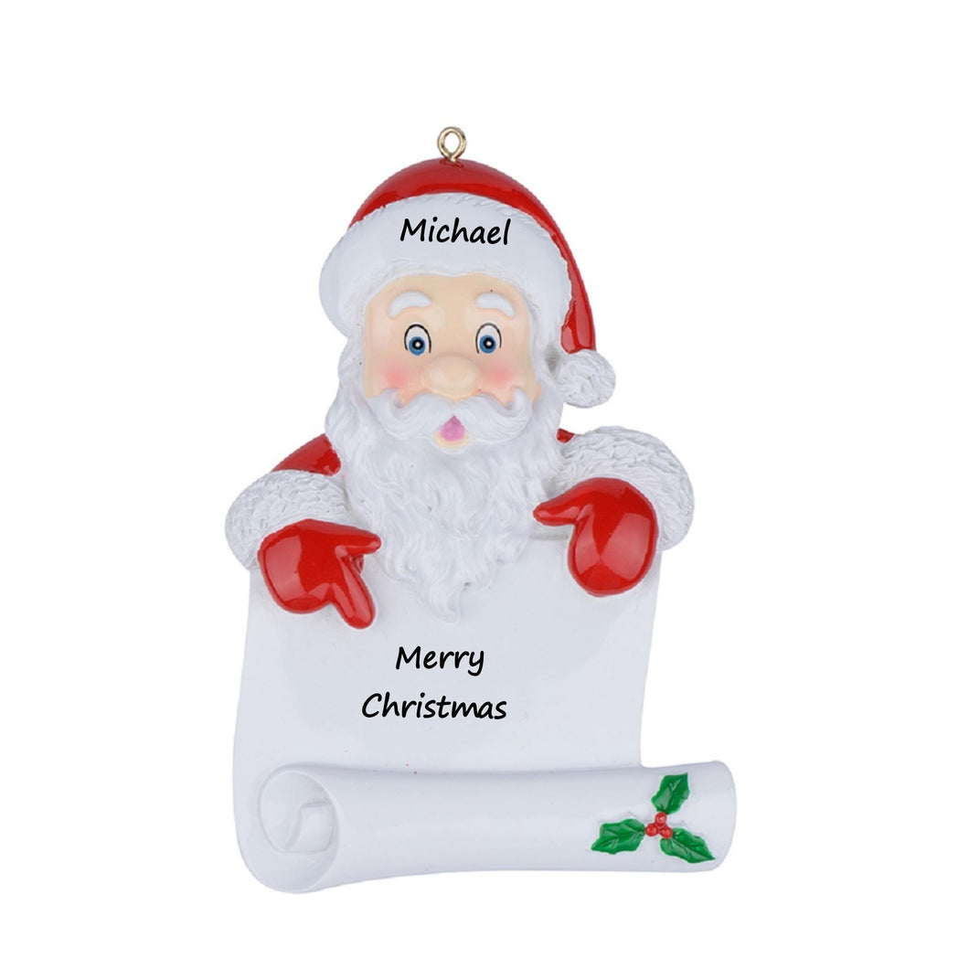 Personalized Christmas Ornament Santa's Scroll