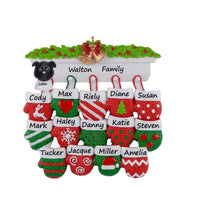 Load image into Gallery viewer, Personalized Christmas Ornament Mantel Gloves Family 14
