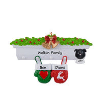Load image into Gallery viewer, Personalized Christmas Ornament Mantel Gloves Family 2
