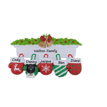 Load image into Gallery viewer, Personalized Christmas Ornament Mantel Gloves Family 5
