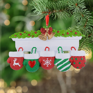 Personalized Christmas Ornament Mantel Gloves Family 5
