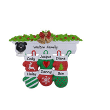 Load image into Gallery viewer, Personalized Christmas Ornament Mantel Gloves Family 6
