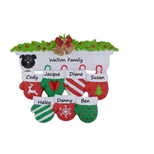 Load image into Gallery viewer, Personalized Christmas Ornament Mantel Gloves Family 7

