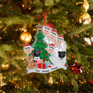 Personalized Ornament Christmas Morning Family 5