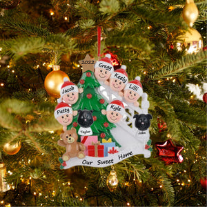 Personalized Ornament Christmas Morning Family 6