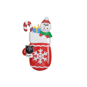 Personalized Christmas Ornament Snow Baby Mitten