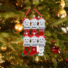 Load image into Gallery viewer, Personalized Christmas Ornament Bear Stocking Family 6
